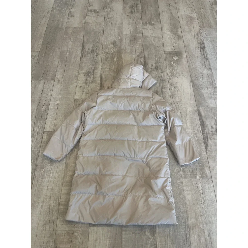 Michael Kors Cream Quilted‎ Long Puffer Jacket Size XL
